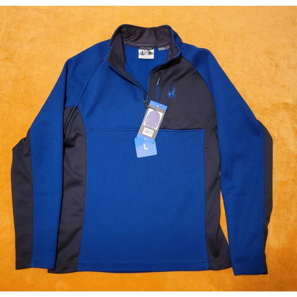 Spyder Jacket Adult L Blue Pullover Textured Sweater Active Outdoors Mens NEW